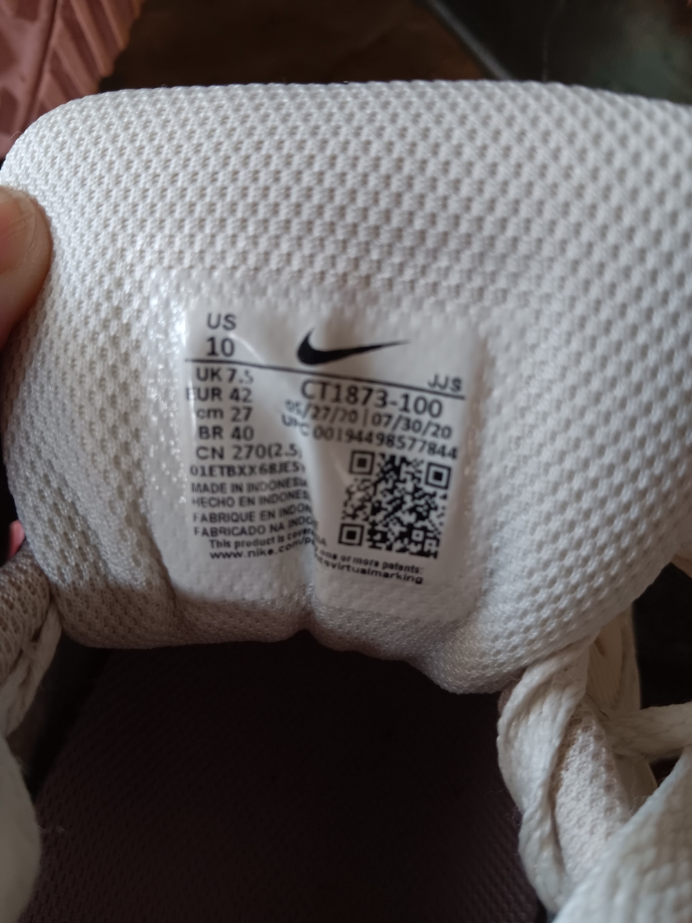 Nike Air Women's Sneakers - Cream with Pink Accents - Picture 4 of 7